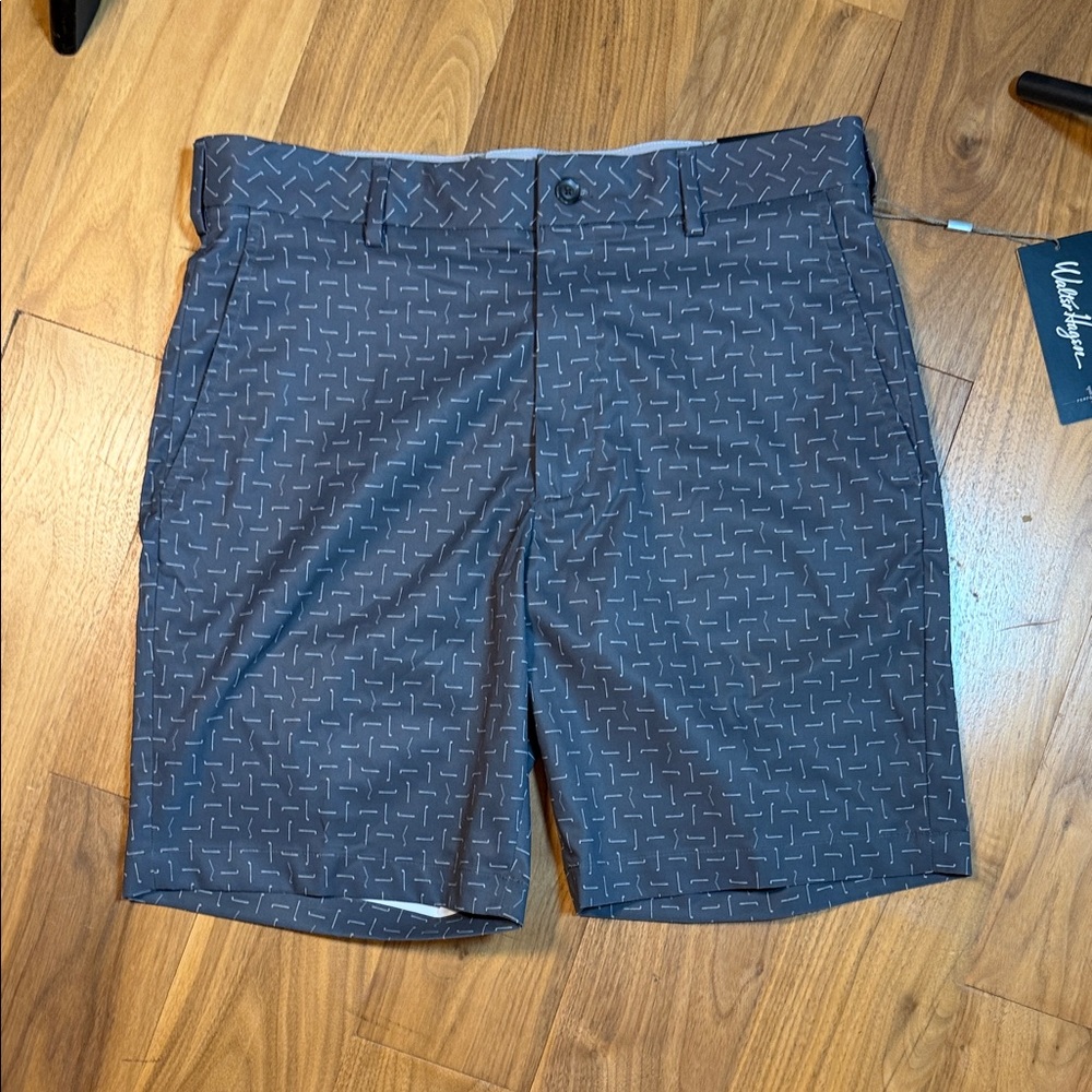 Walter Hagan Men's Patterned Navy Golf Shorts (NWT)